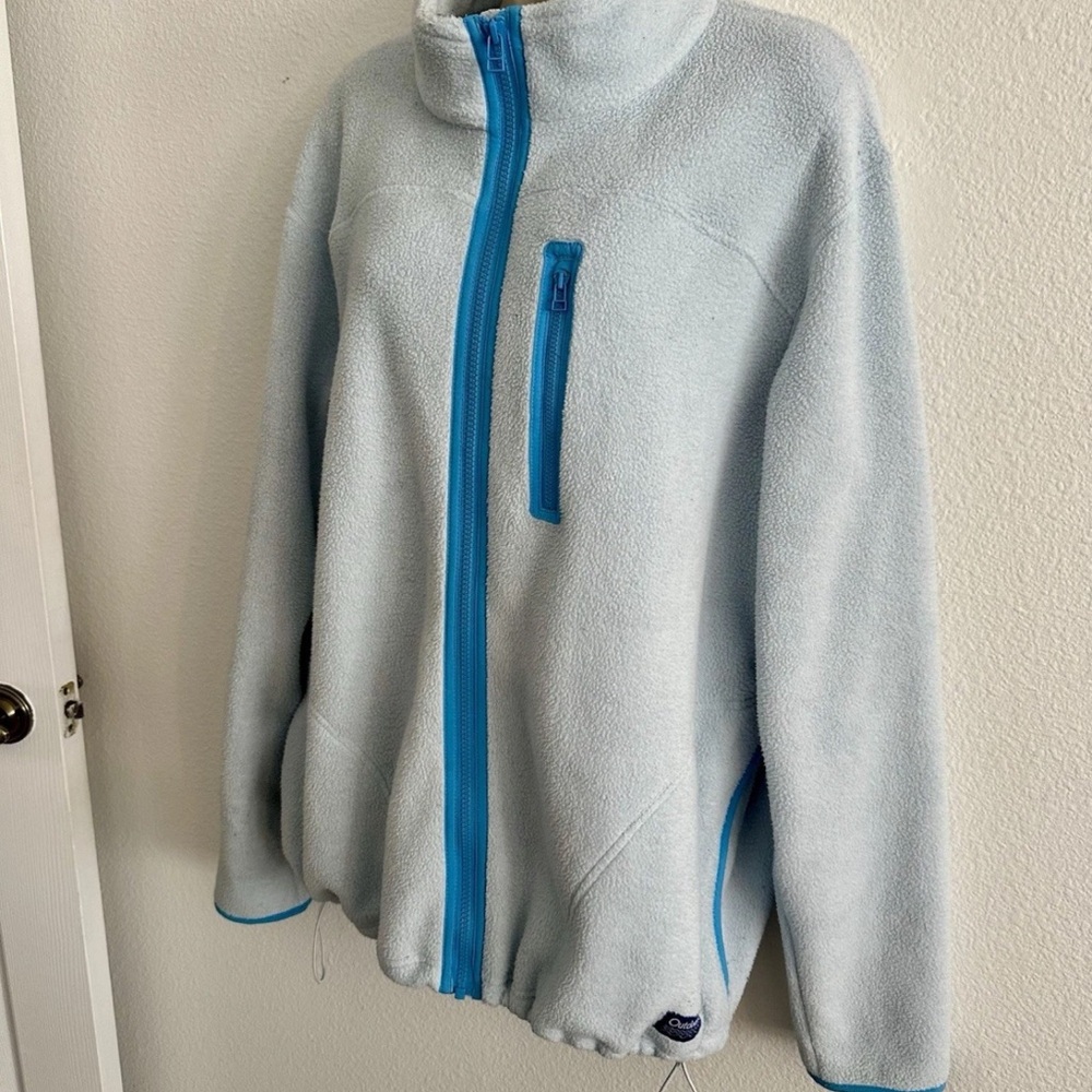 Outdoor Voices Women's Light Blue Fleece Jacket mid weight Sz XL winter warm - Picture 3 of 9